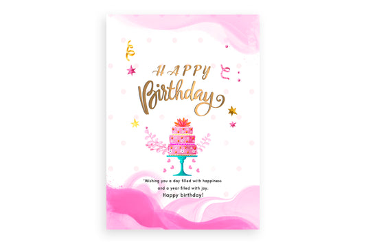 Modern Abstract Pink Birthday Card