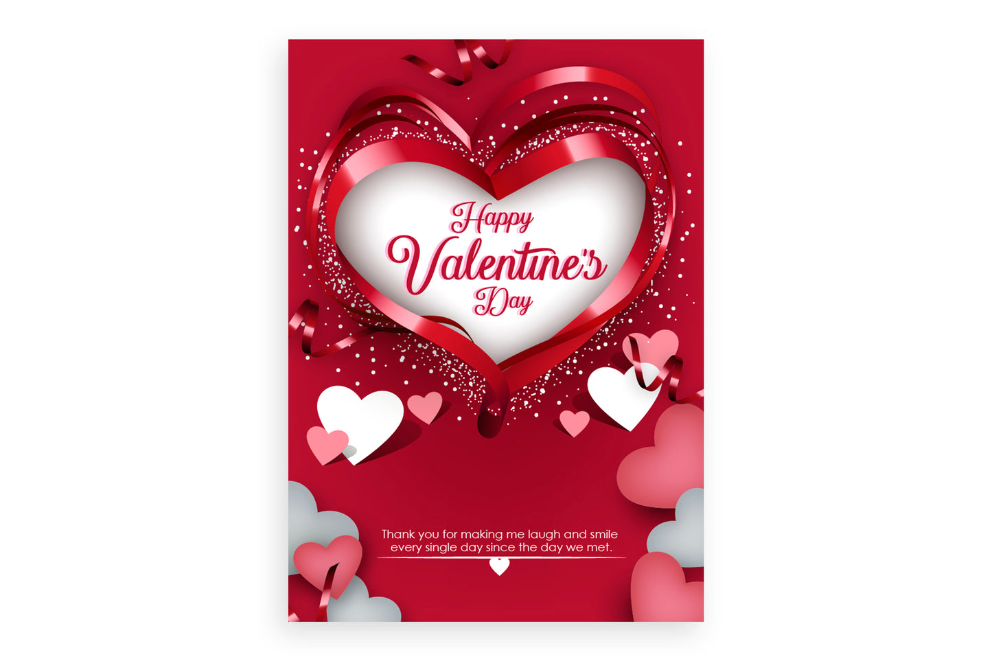 Red Ribon Valentine's Day Card